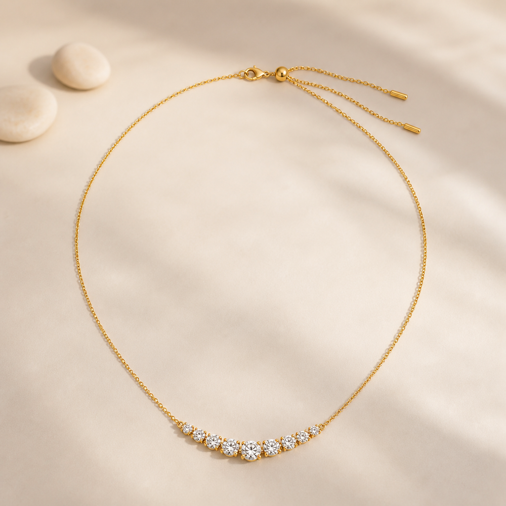 Dainty Graduated Diamond Necklace
