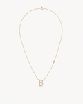 Personalized Diamond Pave Initial Birthstone Necklace