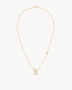 Personalized Diamond Pave Initial Birthstone Necklace