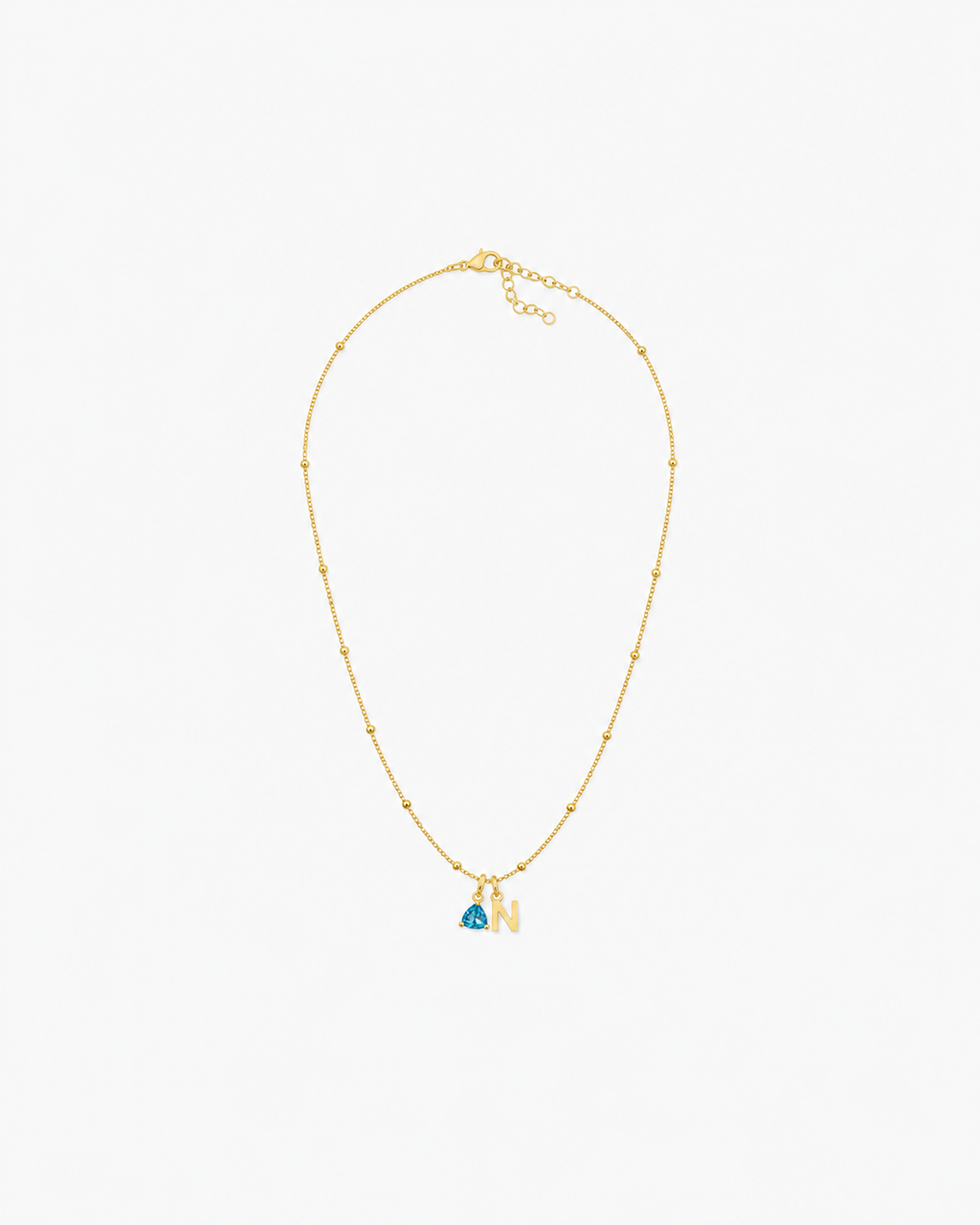 Personalized Birthstone Initial Necklace