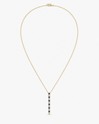 Dainty Sapphire Diamond Bar Necklace