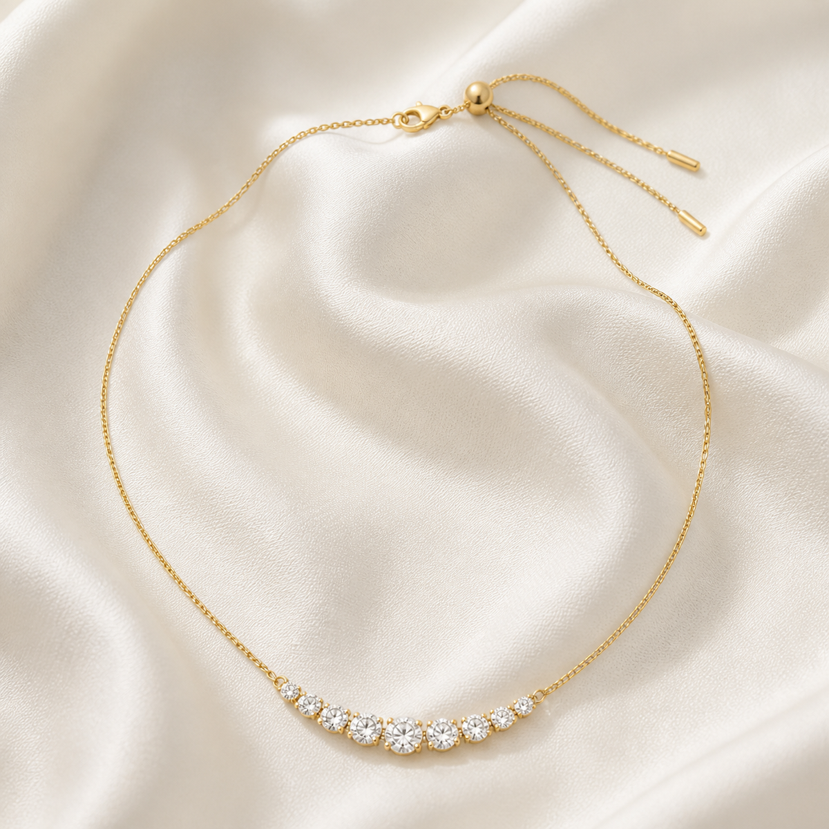 Dainty Graduated Diamond Necklace