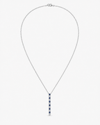 Dainty Sapphire Diamond Bar Necklace