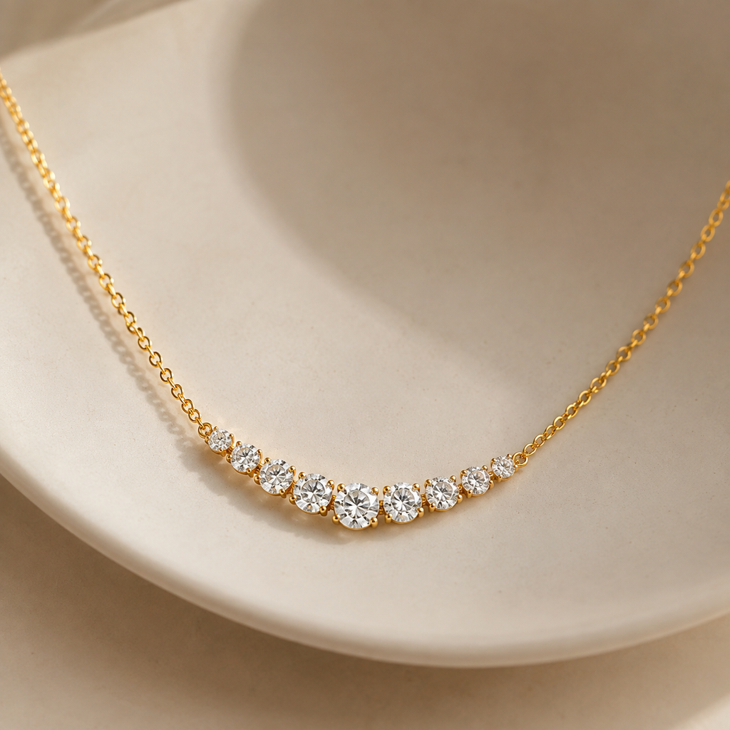 Dainty Graduated Diamond Necklace