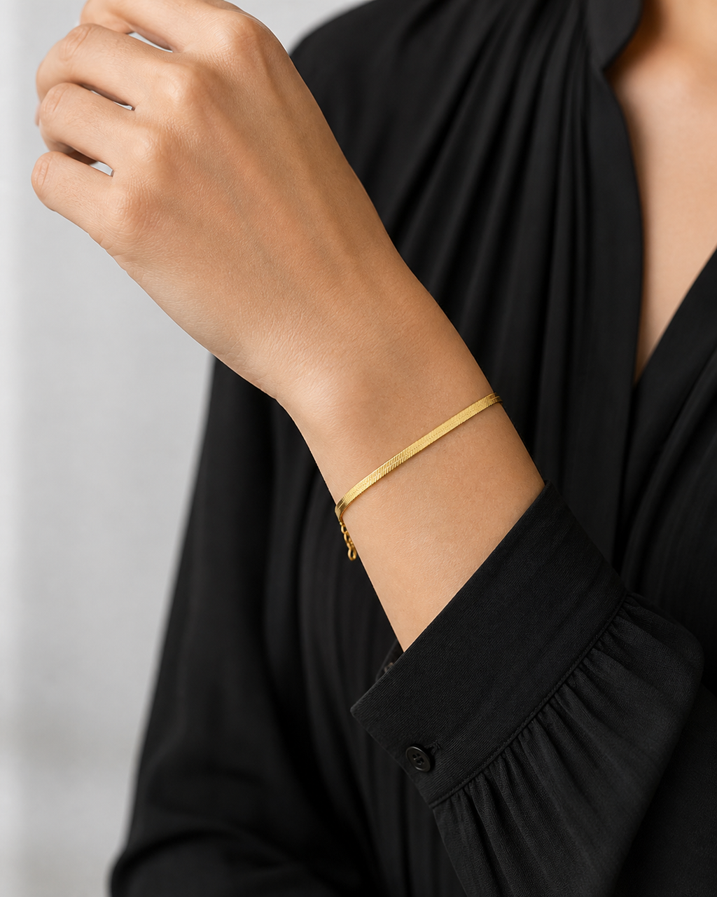 Sleek Herringbone Chain Bracelet