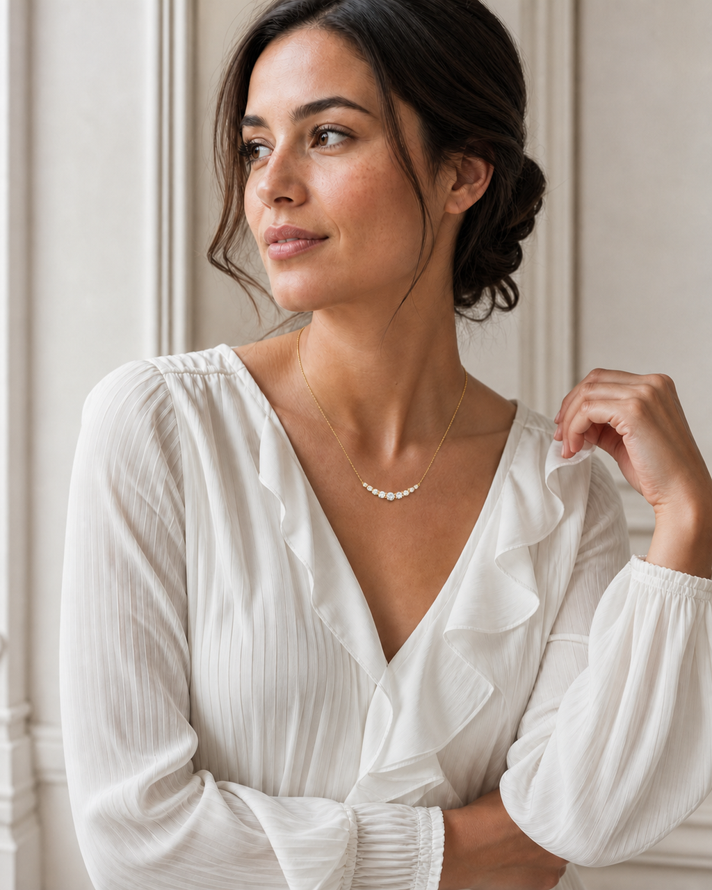 Dainty Graduated Diamond Necklace