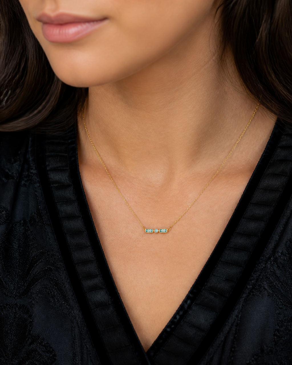 Personalized Initial Morse Birthstone Necklace