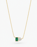 Toi Et Moi Emerald Diamond Necklace