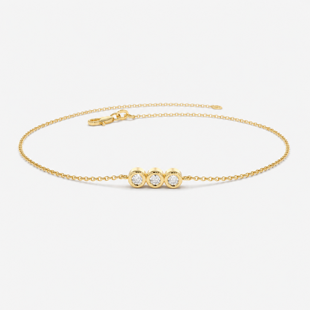 Triple Diamond Chain Bracelet