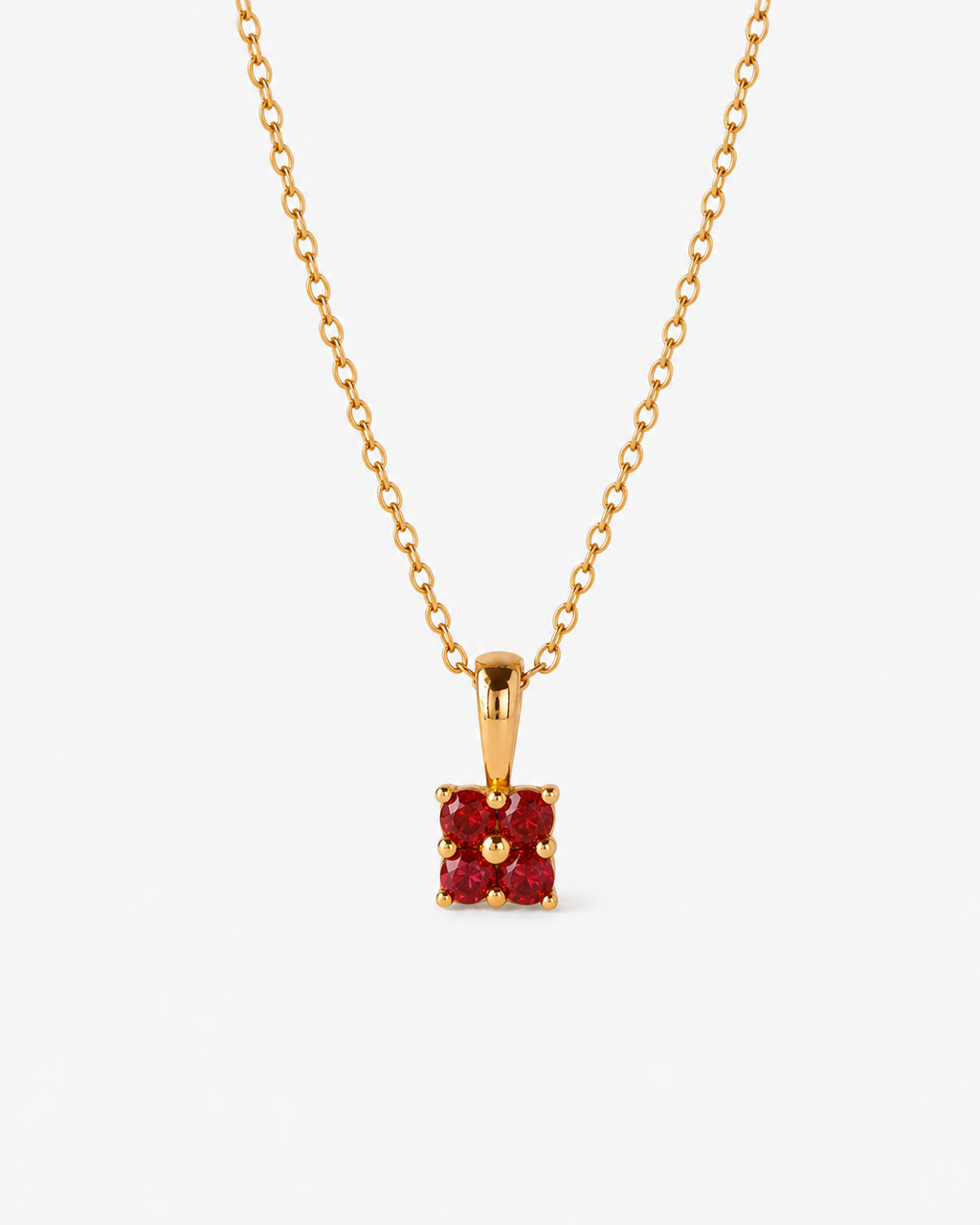 Personalized Flower Birthstone Pendant Necklace