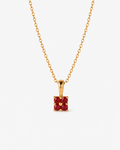 Personalized Flower Birthstone Pendant Necklace