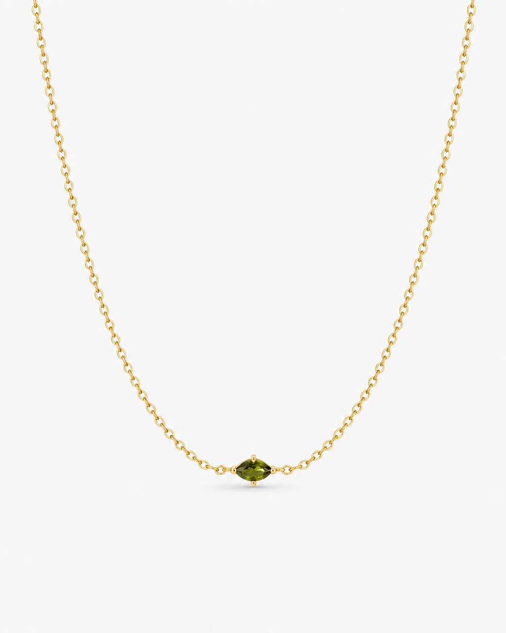 Personalized Dainty Marquise Birthstone Necklace