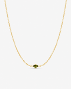 Personalized Dainty Marquise Birthstone Necklace