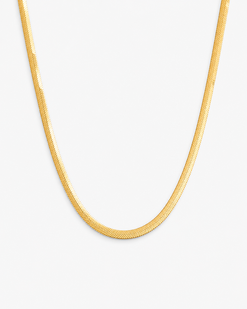 Gold Herringbone Chain Necklace