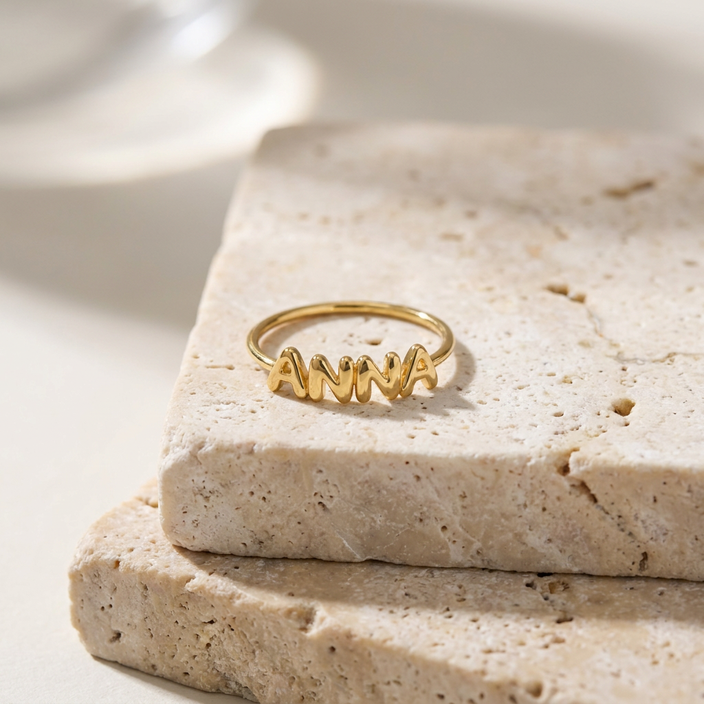 Personalized Bubble Name Ring
