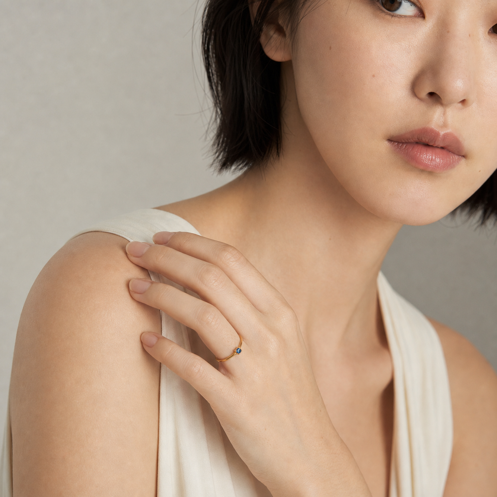Dainty Blue Topaz Statement Ring