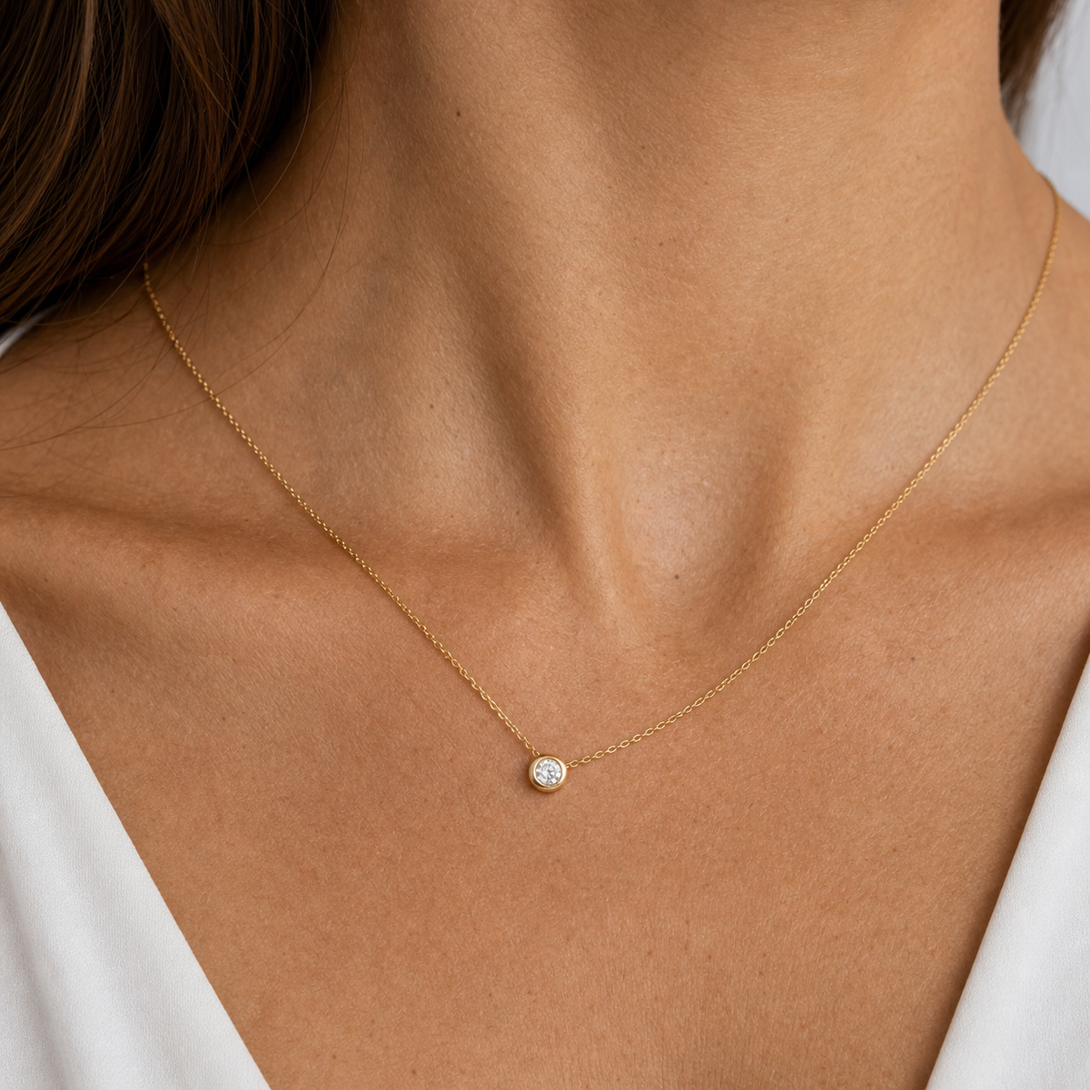 Diamond Station Chain Necklace