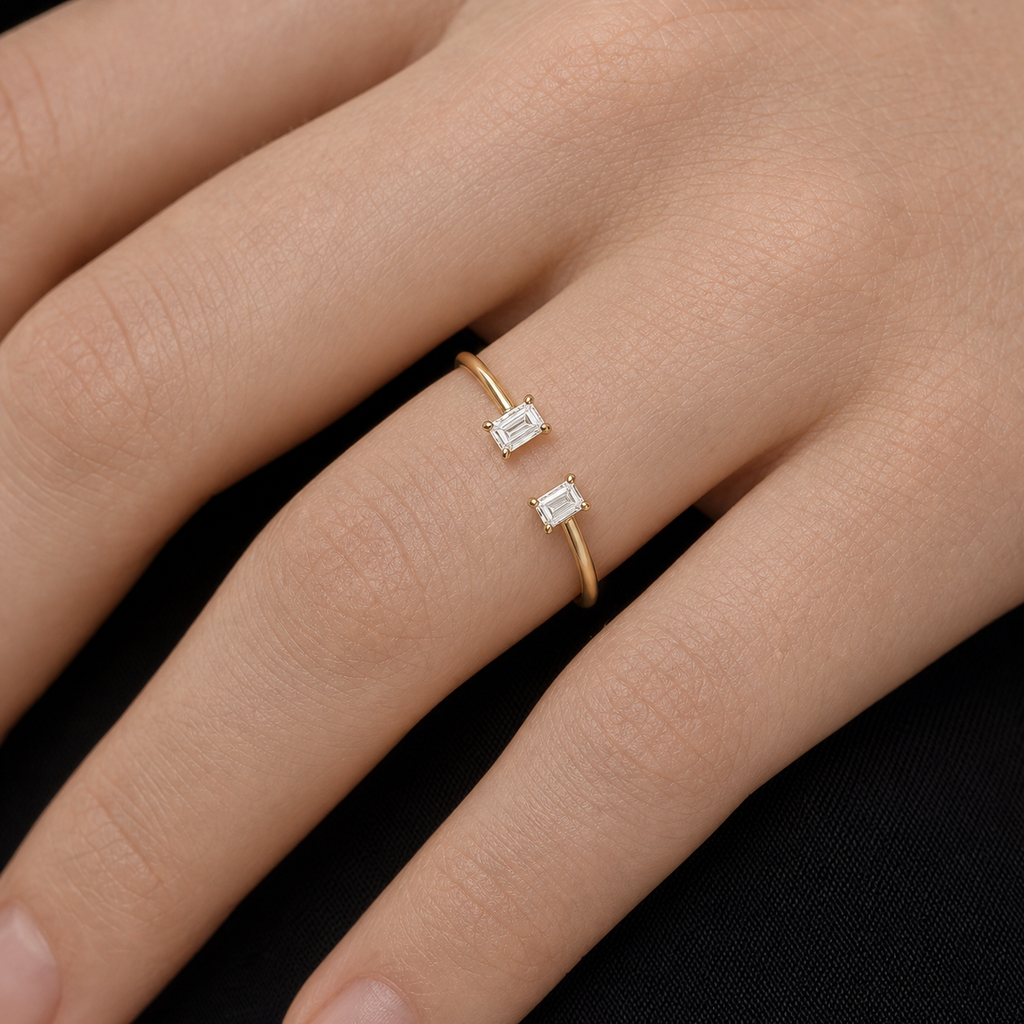 Duo Diamond Open Wedding Band