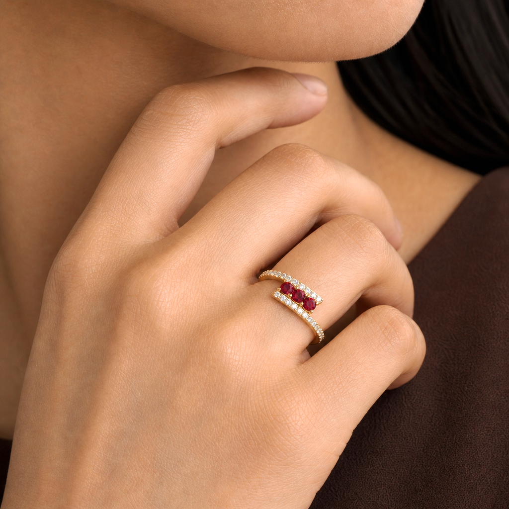 Ruby Diamond Tennis Band Ring