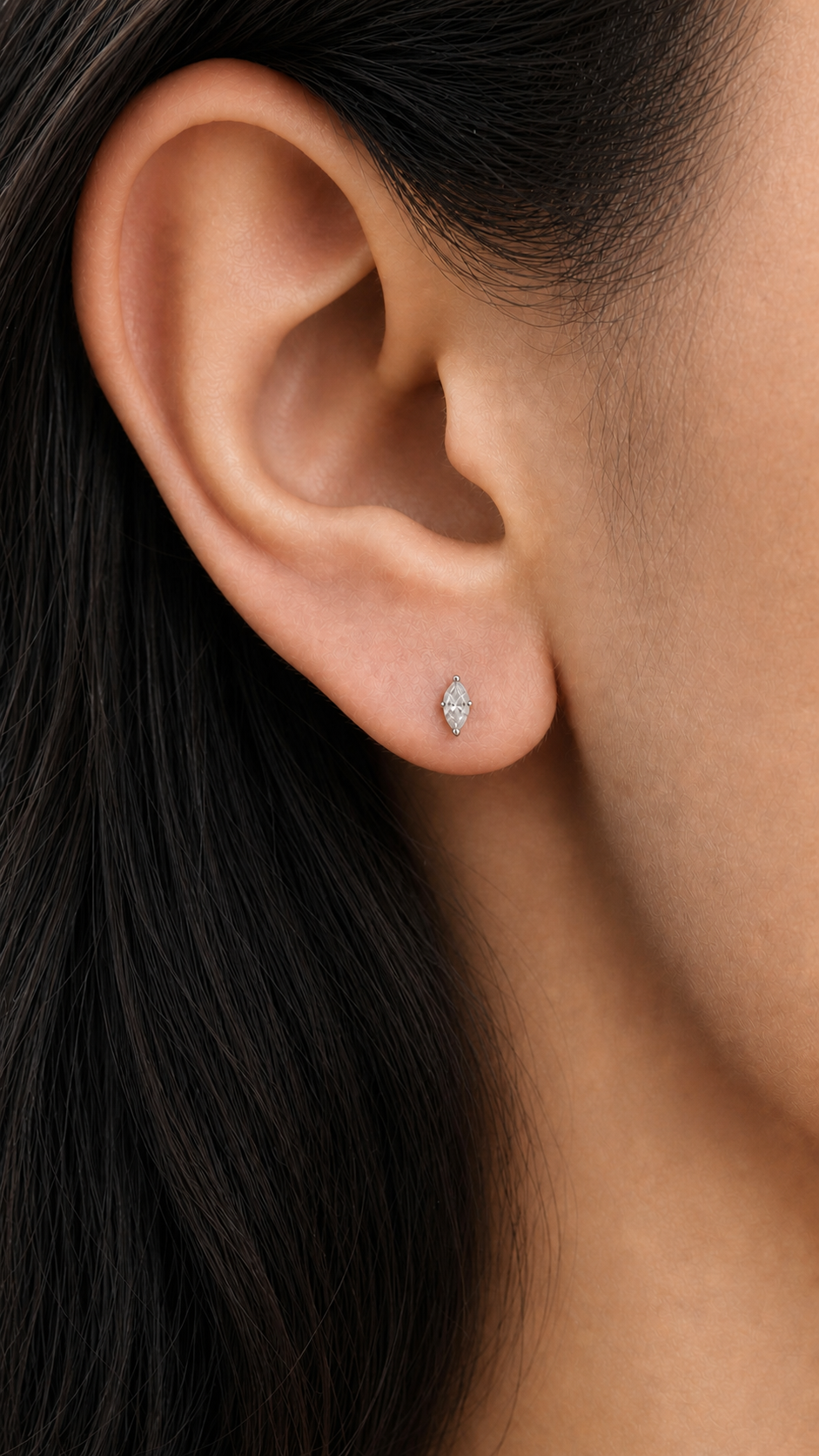 Marquise Diamond Stud Earrings ( PAIR )