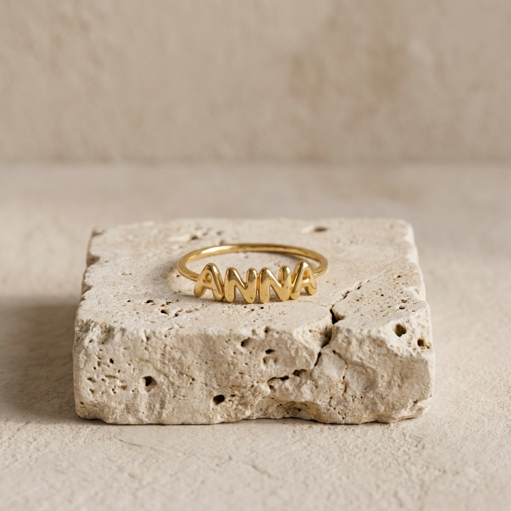 Personalized Bubble Name Ring