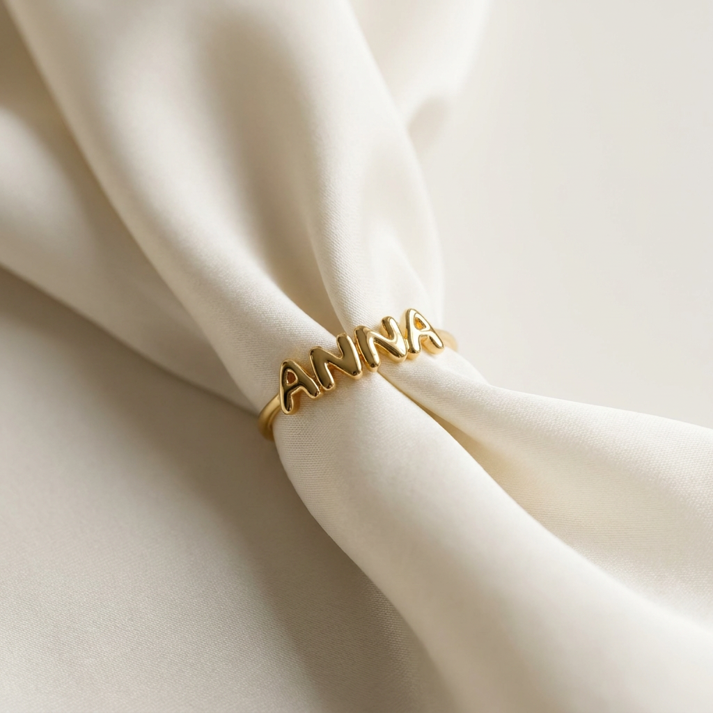 Personalized Bubble Name Ring