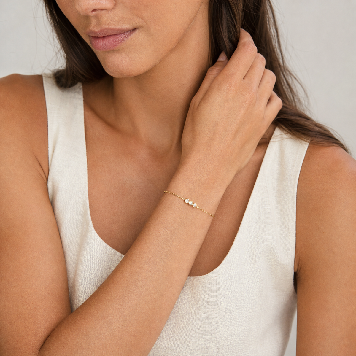 Triple Diamond Chain Bracelet