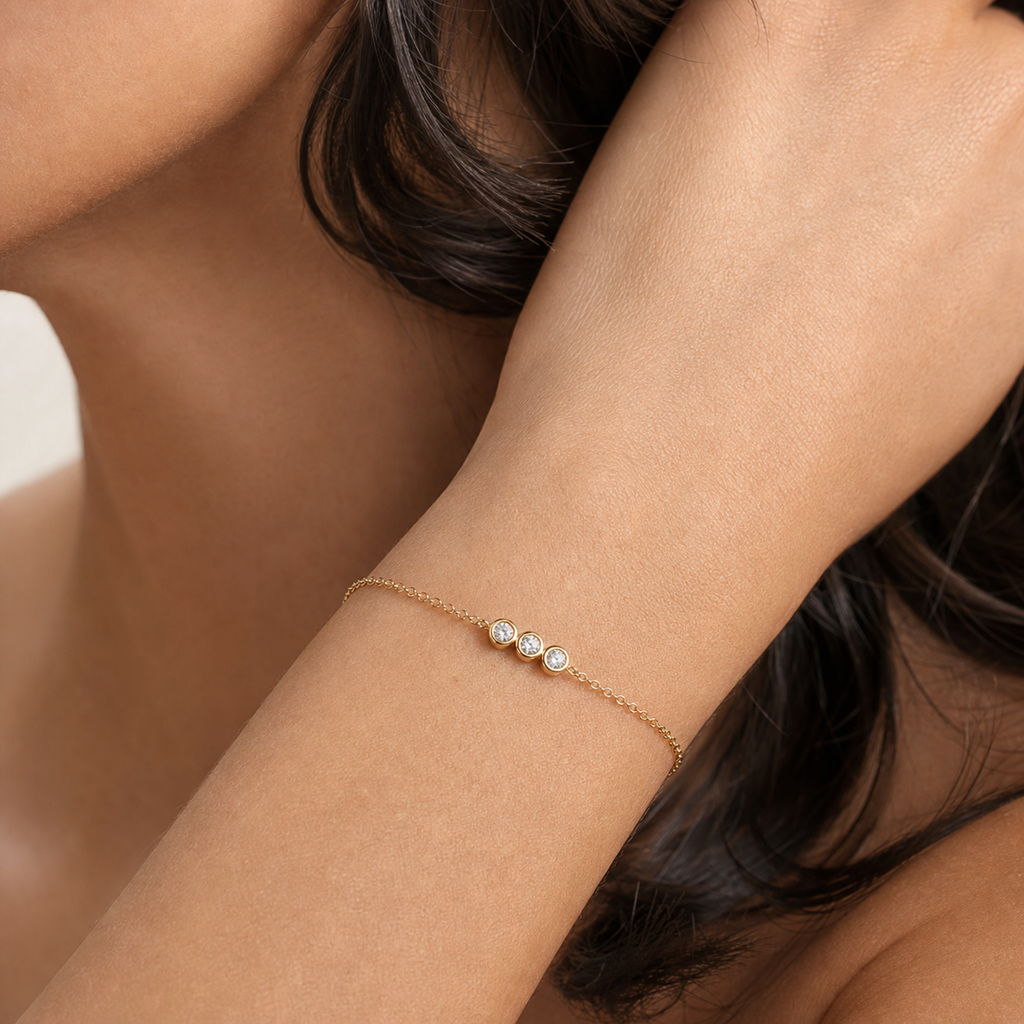 Triple Diamond Chain Bracelet