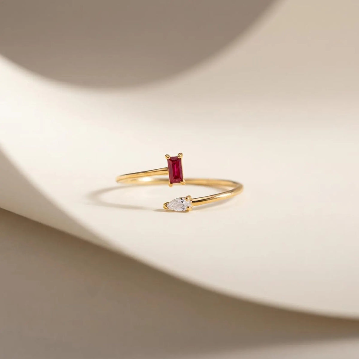 Personalized Toi Et Moi Open Band Ring