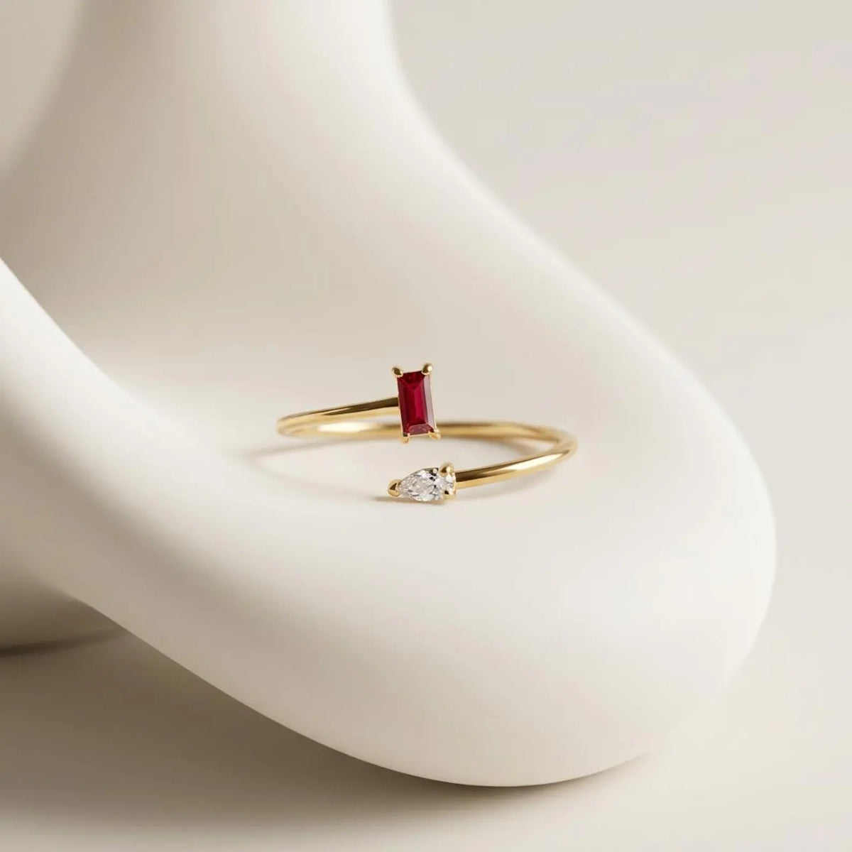 Personalized Toi Et Moi Open Band Ring