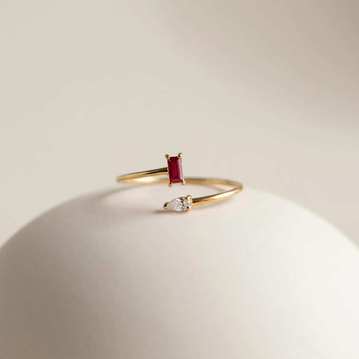 Personalized Toi Et Moi Open Band Ring