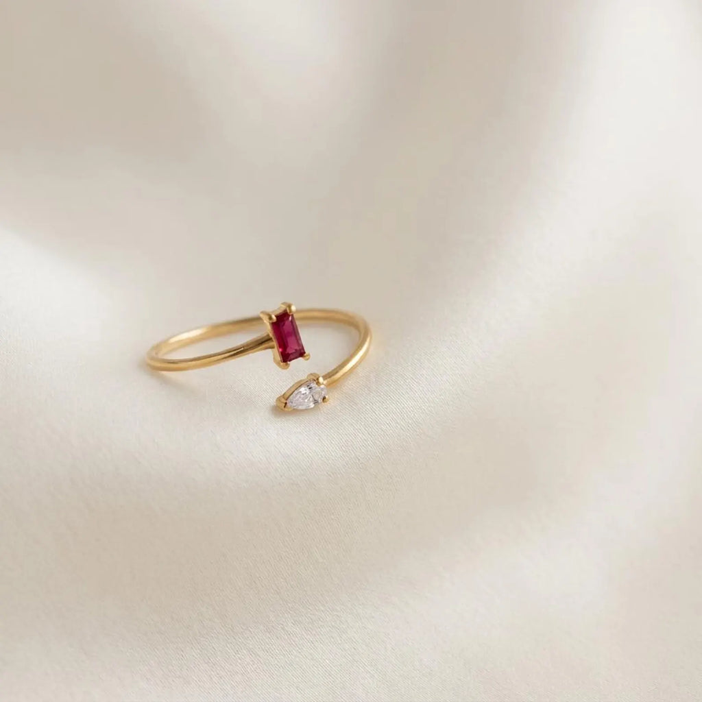 Personalized Toi Et Moi Open Band Ring