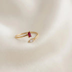 Personalized Toi Et Moi Open Band Ring