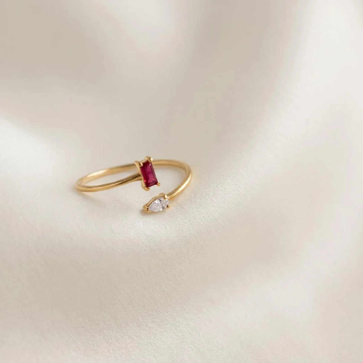 Personalized Toi Et Moi Open Band Ring