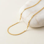 Gold Herringbone Chain Necklace