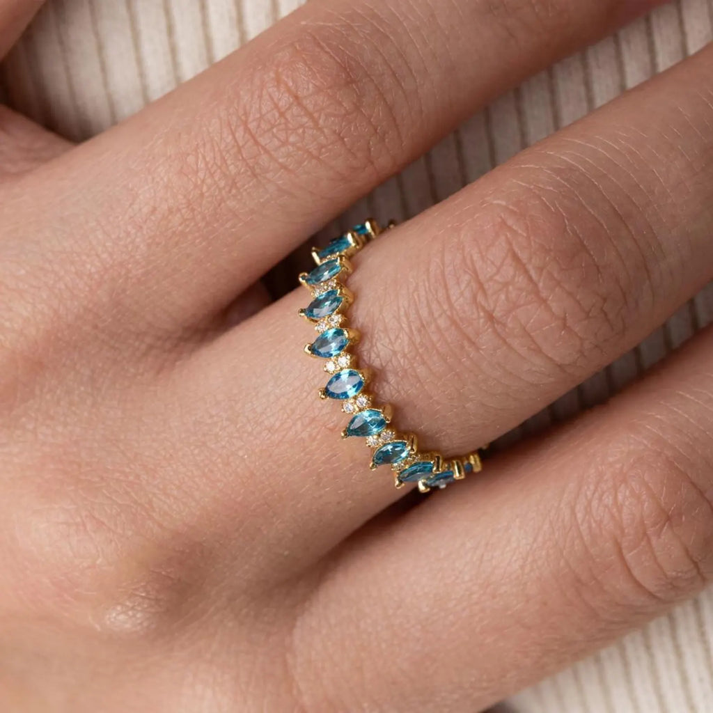Marquise Personalize Birthstone Ring