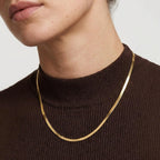 Gold Herringbone Chain Necklace