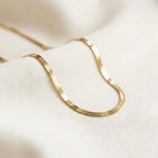 Gold Herringbone Chain Necklace
