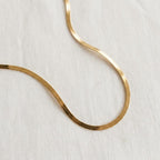 Gold Herringbone Chain Necklace