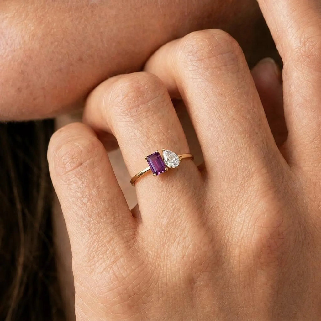 Custom Toi Et Moi Birthstone Ring