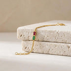 Personalized Baguette Birthstone Bracelet