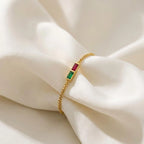 Personalized Baguette Birthstone Bracelet