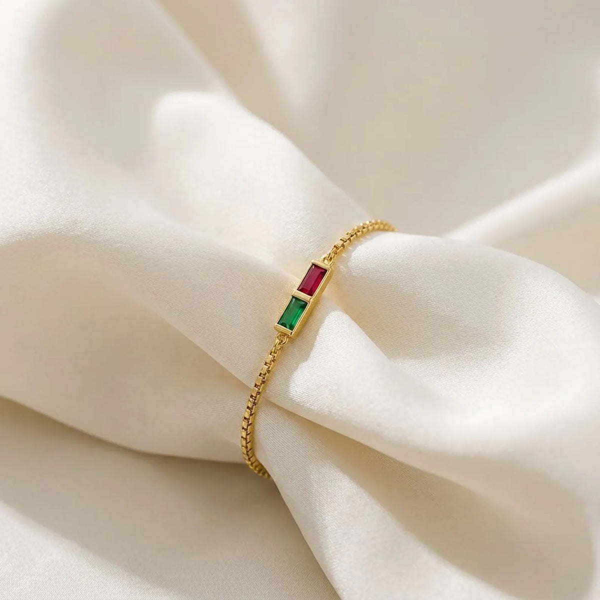 Personalized Baguette Birthstone Bracelet