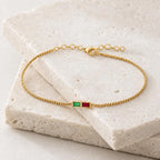 Personalized Baguette Birthstone Bracelet
