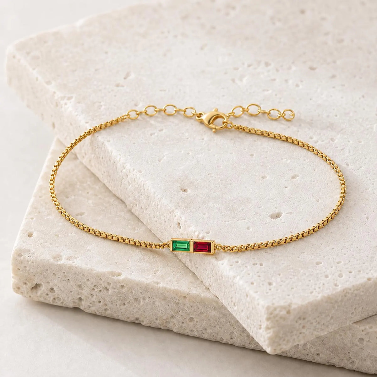 Personalized Baguette Birthstone Bracelet