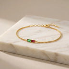 Personalized Baguette Birthstone Bracelet