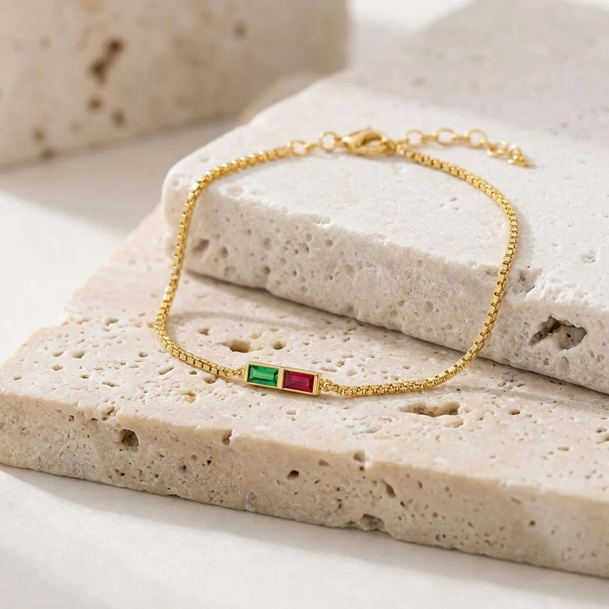 Personalized Baguette Birthstone Bracelet