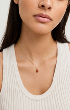 Personalized Flower Birthstone Pendant Necklace