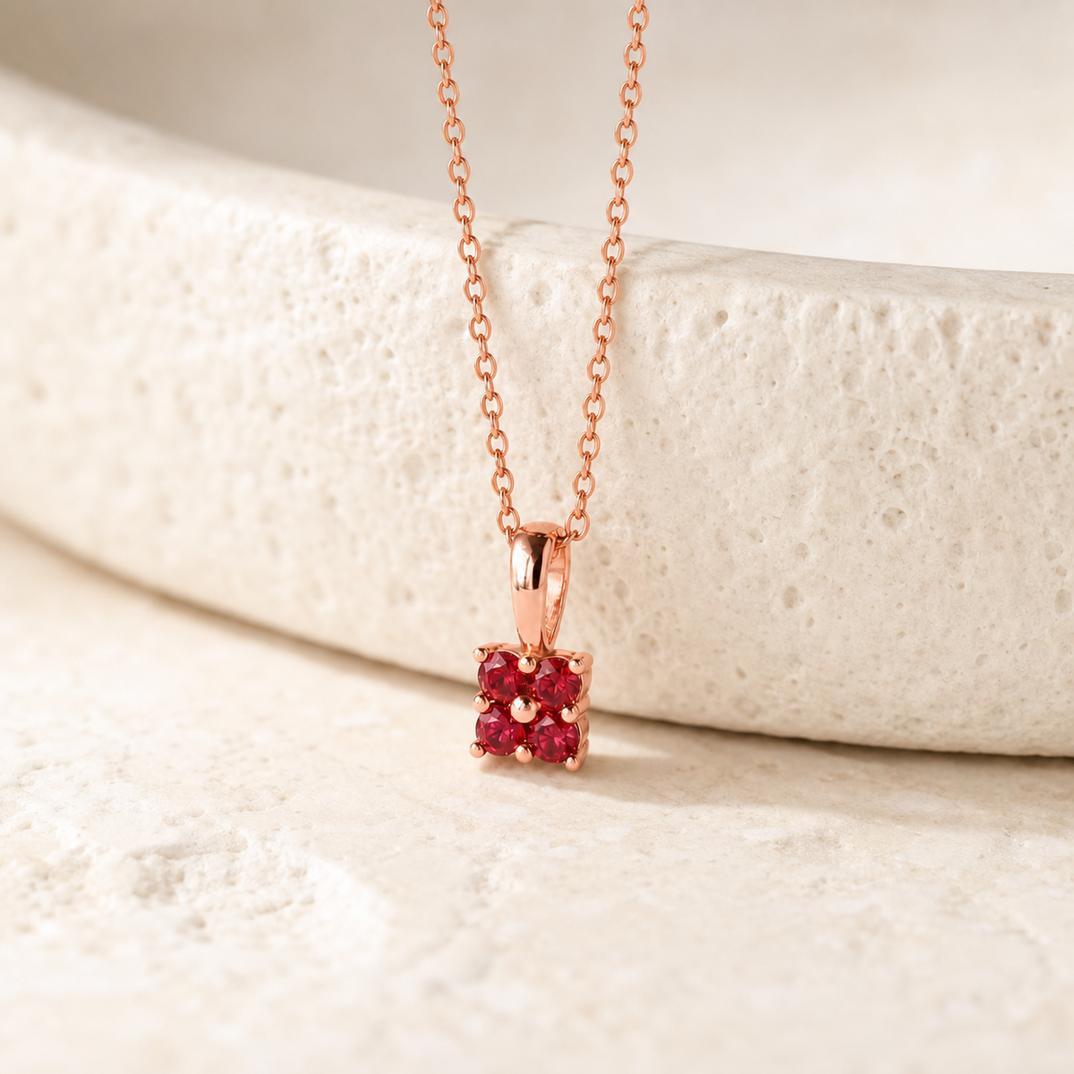 Personalized Flower Birthstone Pendant Necklace