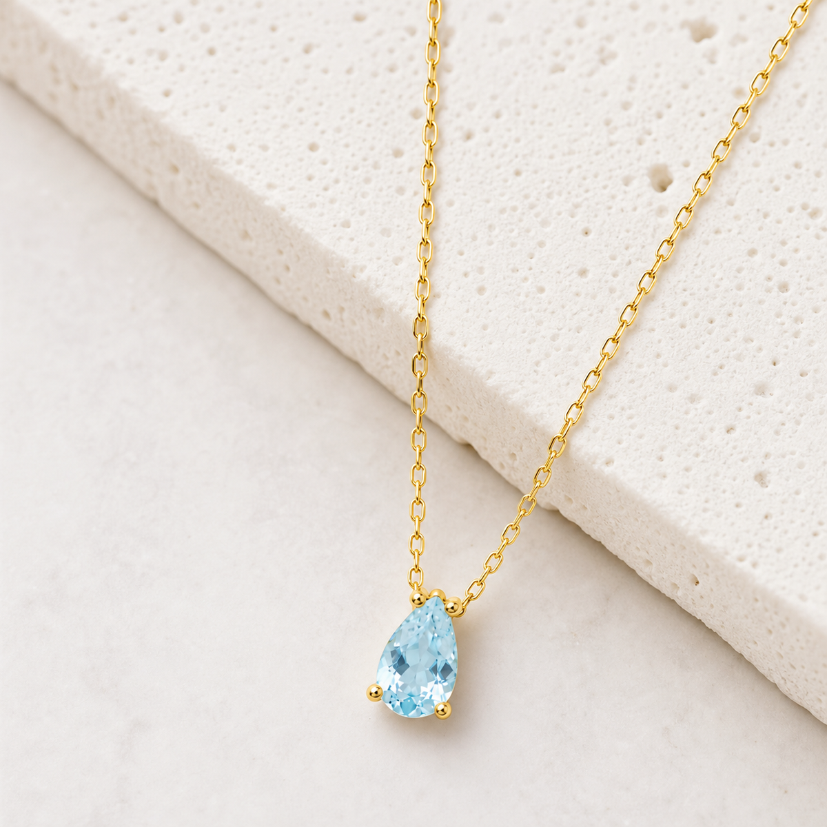 Pear Cut Birthstone Necklace